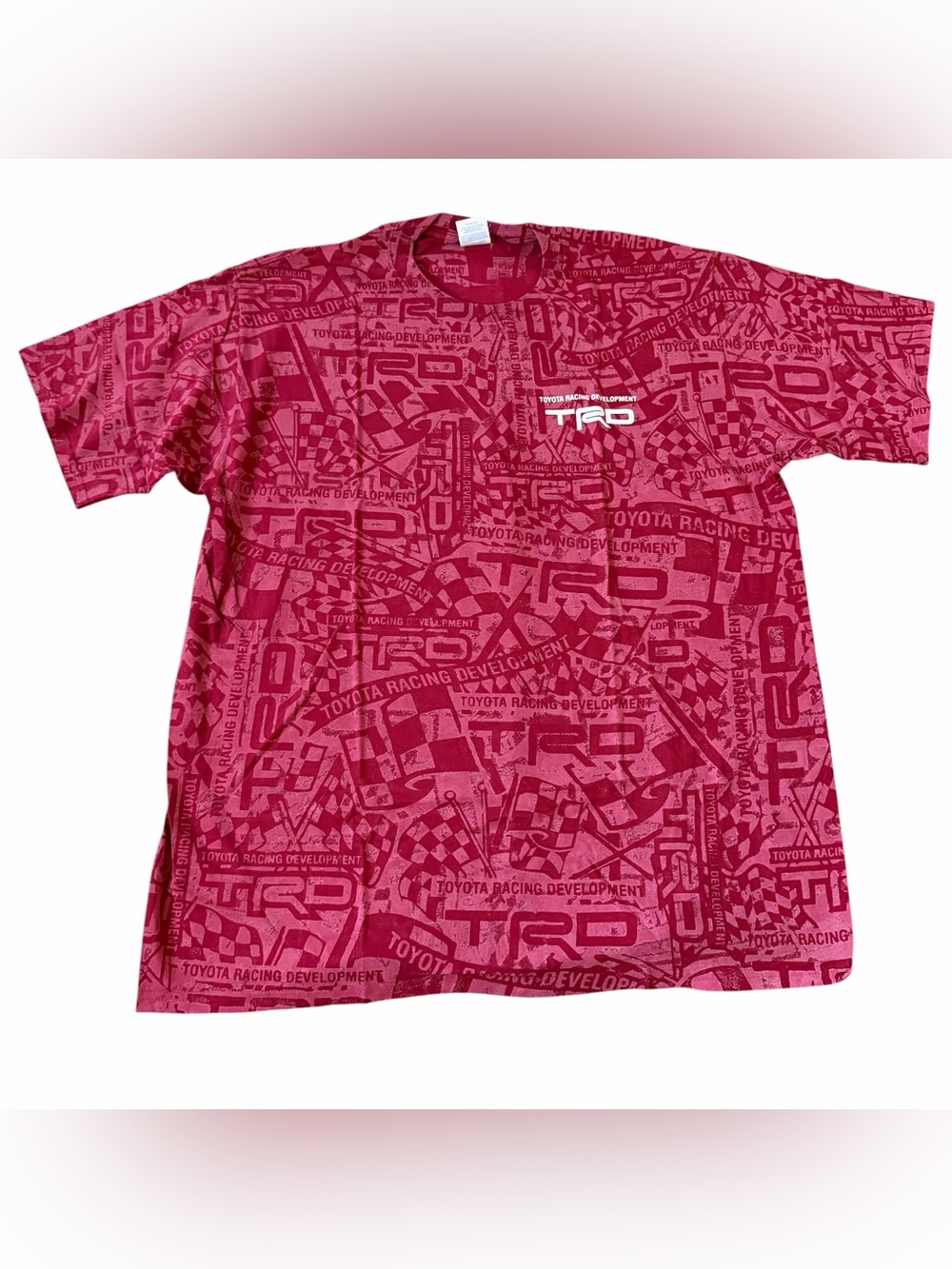 TRD Toyota Racing Development All Over Print Retro T Shirt Sz XL Red NEW Rare